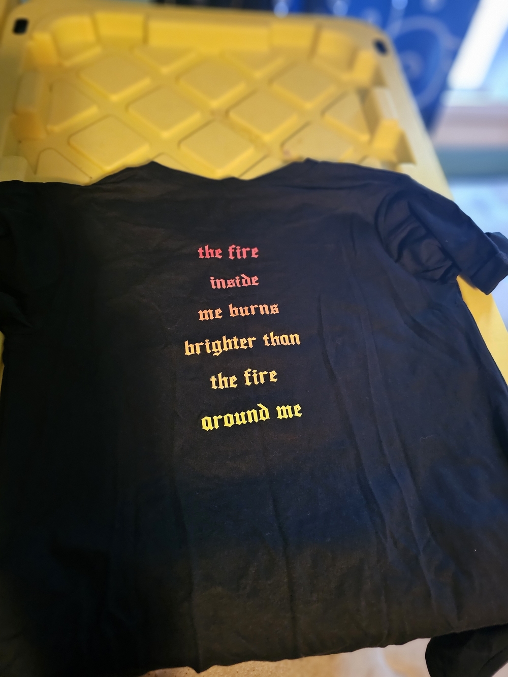 Beautiful Disaster Black Short Sleeve Tee with Flaming Phoenix Graphic - Picture 2 of 2